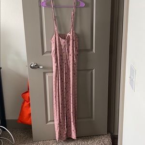 Pink floral overalls